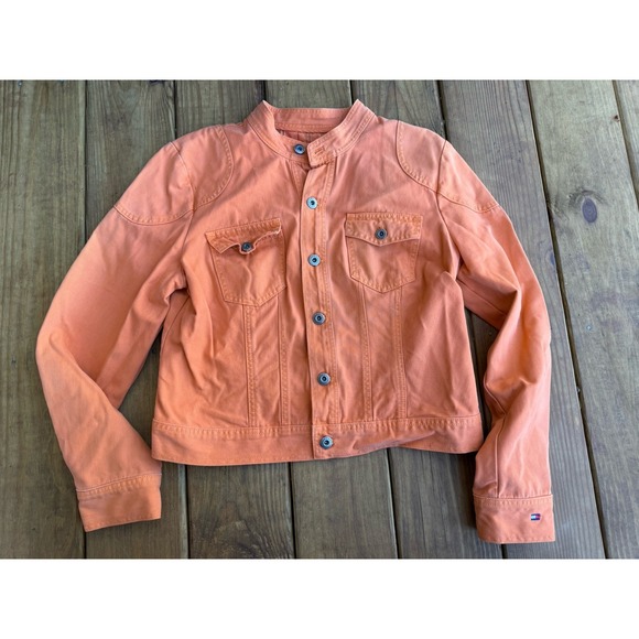 Tommy Hilfiger Jackets & Blazers - Vintage Y2K Tommy Hilfiger Denim Trucker Jean Jacket Women's Sherbet Orange Lg